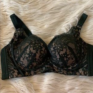 Gorgeous Green Intricate Lace Bra - Gel lined Cups